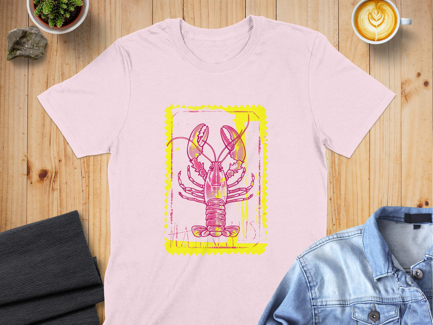 Vibrant Lobster Graphic Design Light Pink T-Shirt product