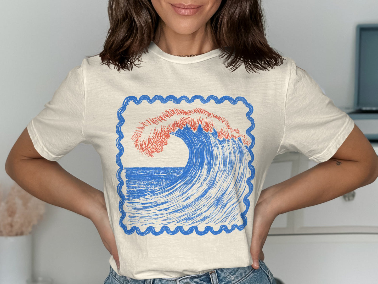 Abstract Ocean Wave Graphic Tee product