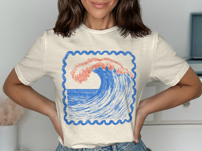 Abstract Ocean Wave Graphic Tee product