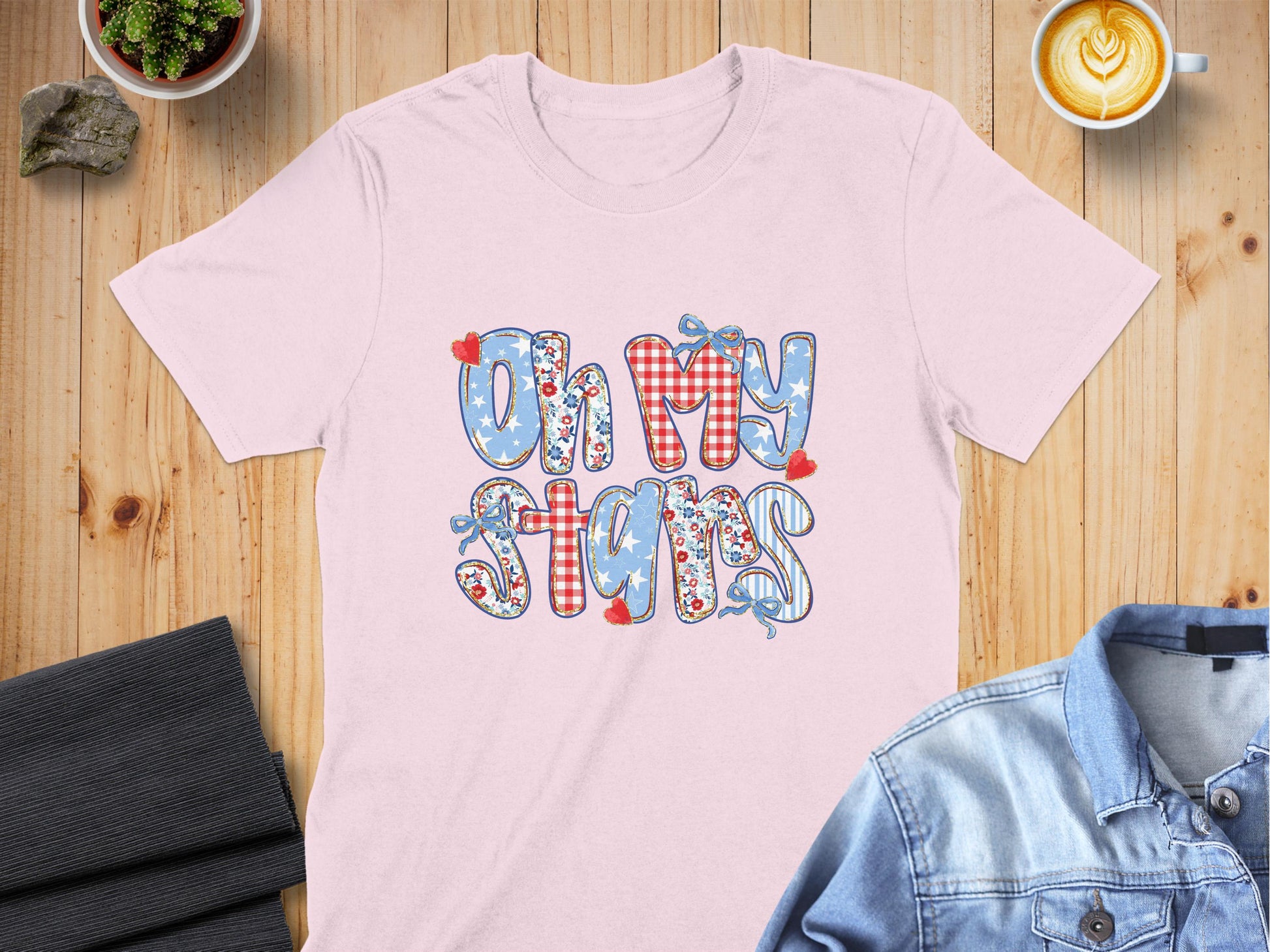 Oh My Stars Graphic Pink Tee Fashionable Shirt product