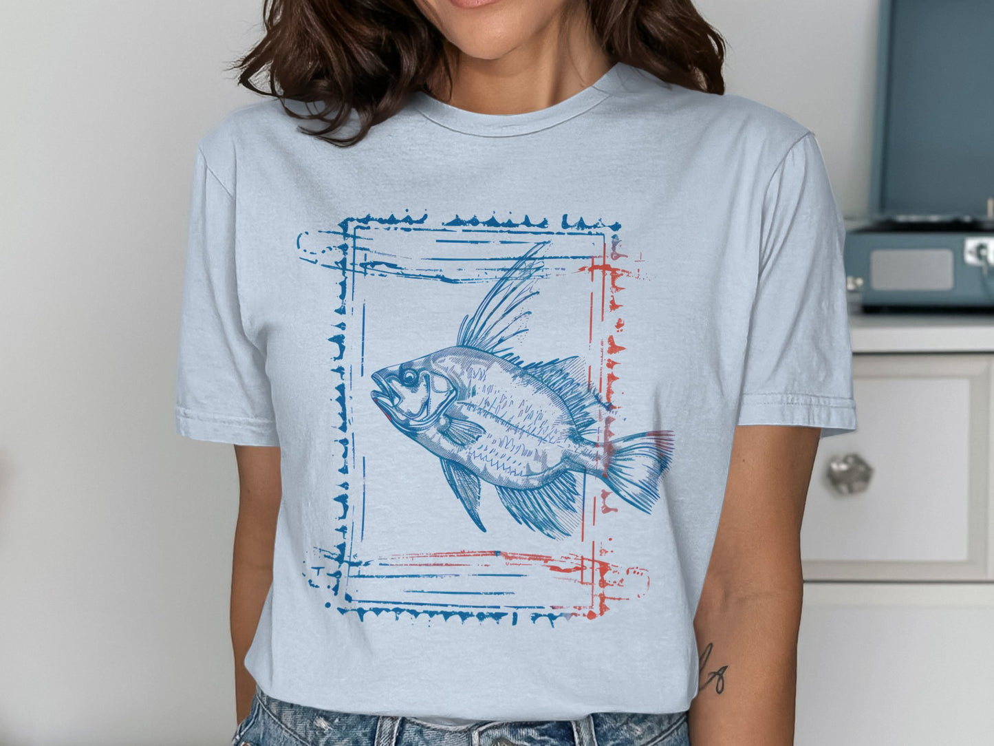 Fish Drawing Graphic Short Sleeve T-Shirt product
