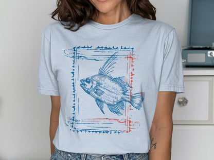 Fish Drawing Graphic Short Sleeve T-Shirt product