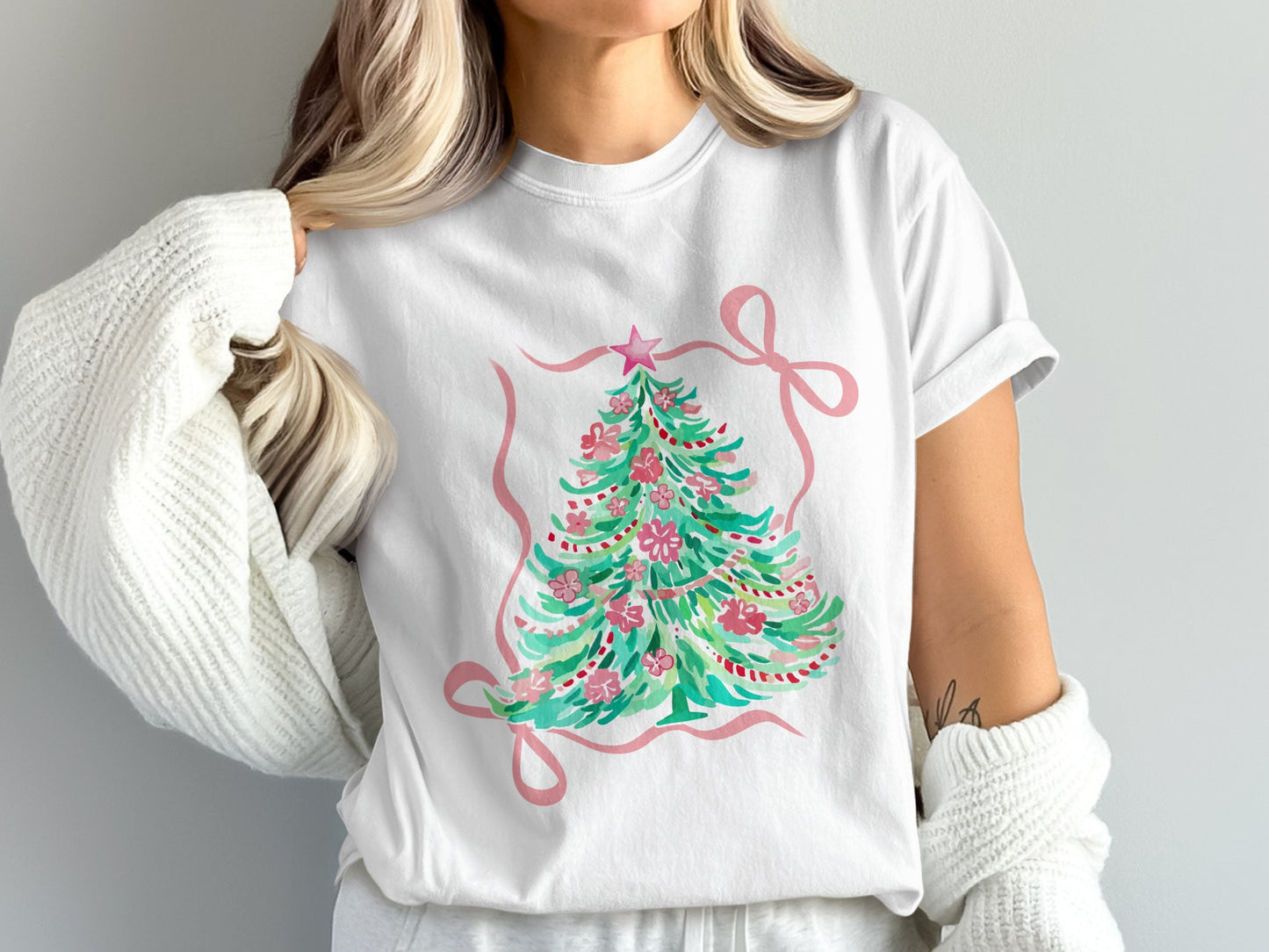 Festive Christmas Tree Graphic T Shirt Holiday product