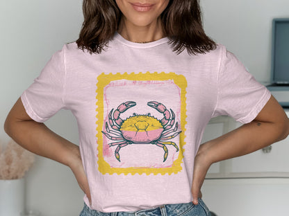 Crab with Yellow Border Graphic T-Shirt product type