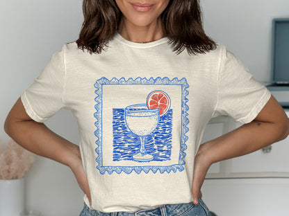 Graphic T-shirt with Stylish Drink Design product type