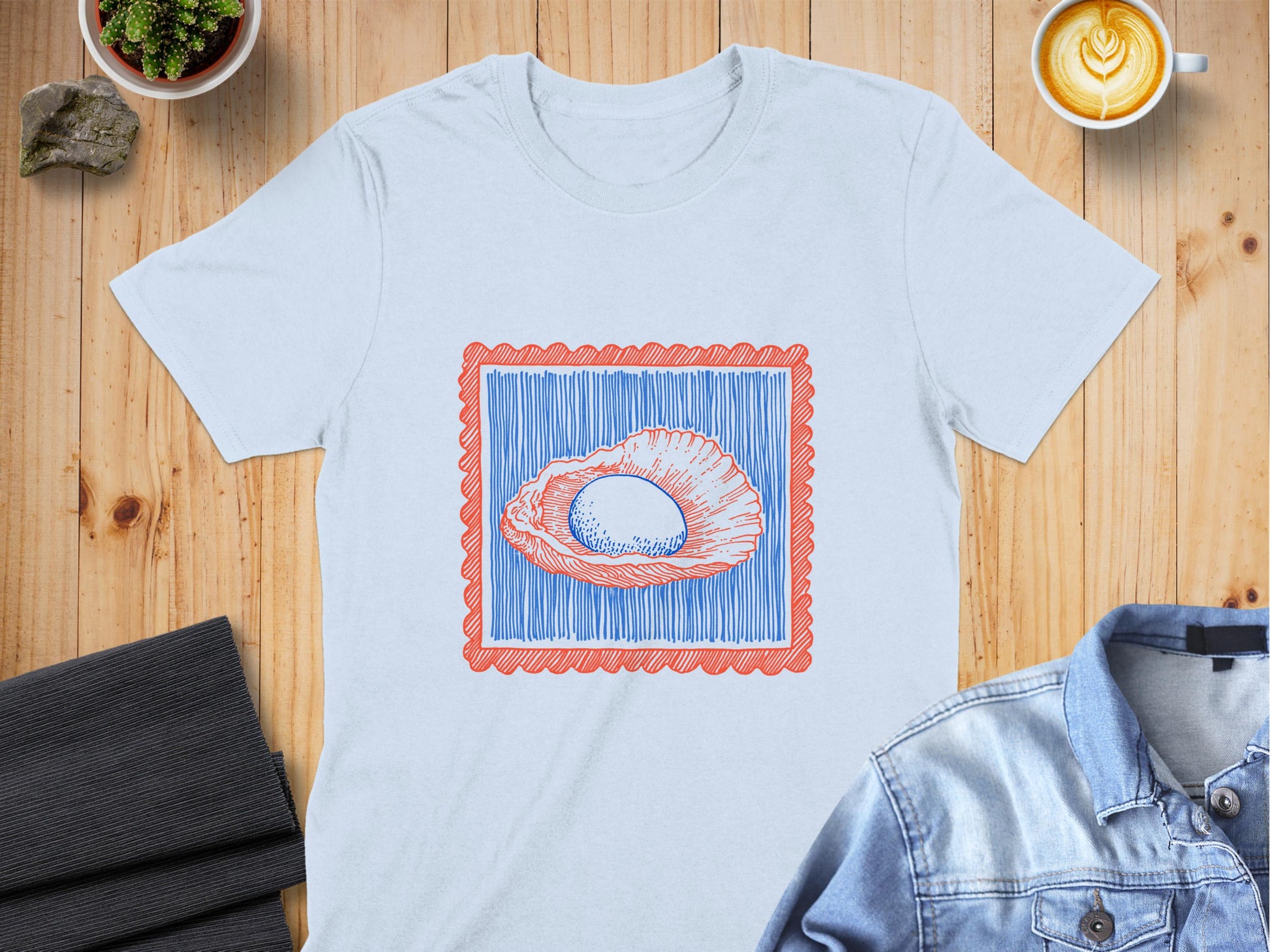 Unique Faux Shell Graphic Print T-Shirt product