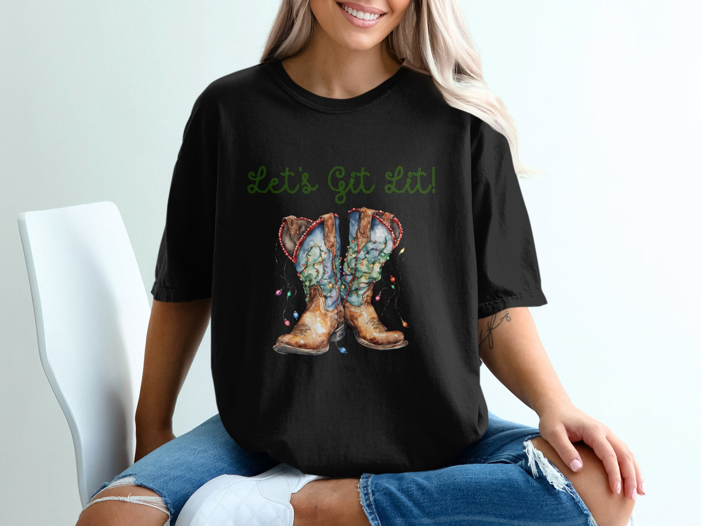 Let's Get Lit Cowgirl Boots Graphic Tee product