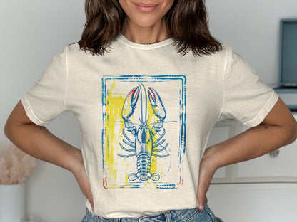** Colorful Lobster Illustration T-shirt product type