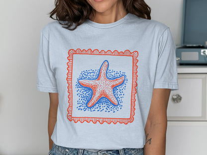 Starfish Graphic Design Light Blue T-Shirt product type