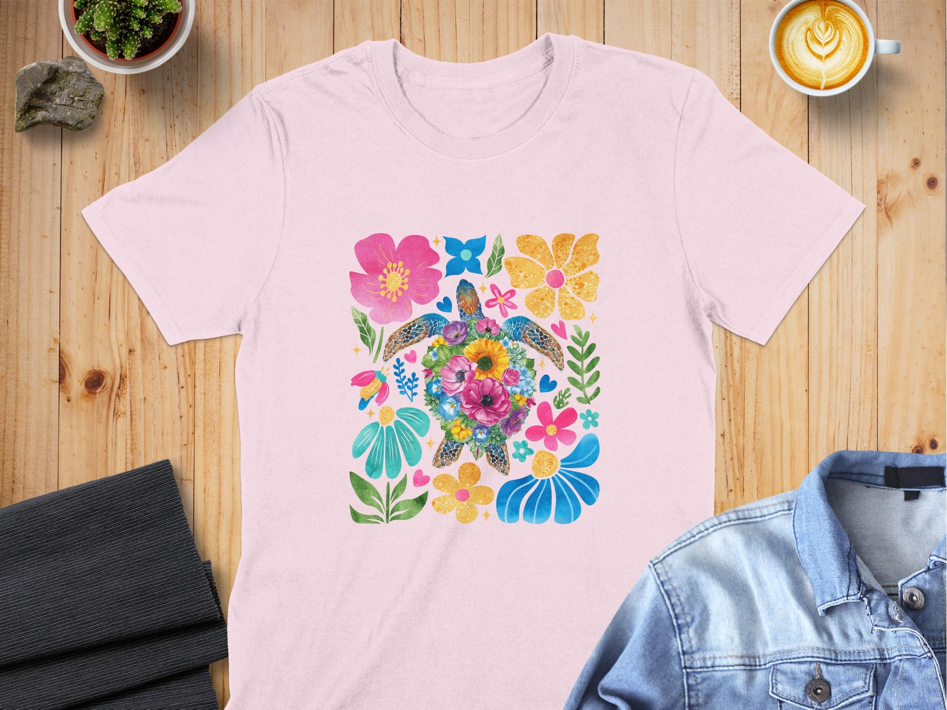 Bright Floral Graphic Pink T-Shirt Casual Wear product type