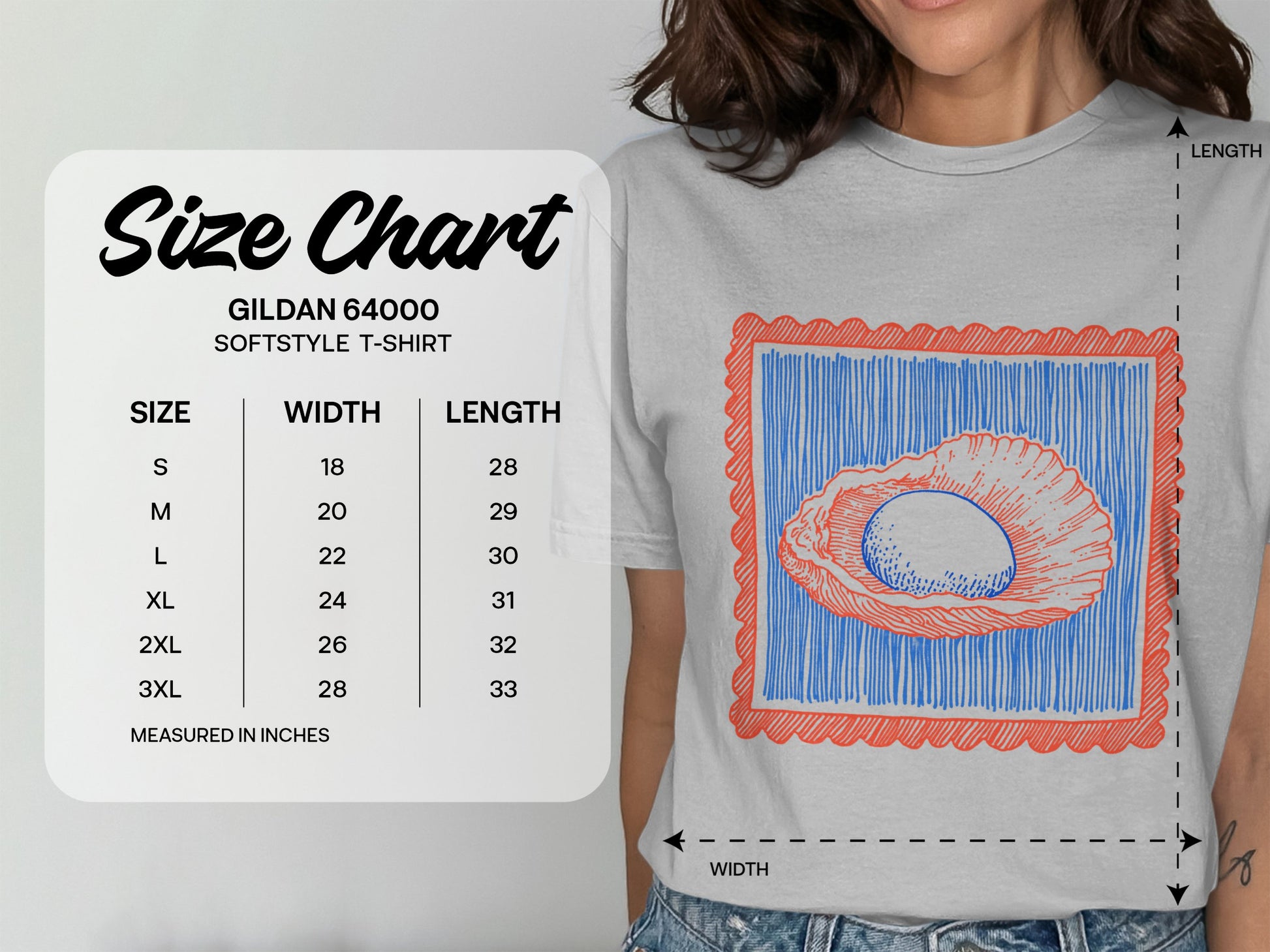 Unique Artistic Print on Softstyle T-Shirt product type