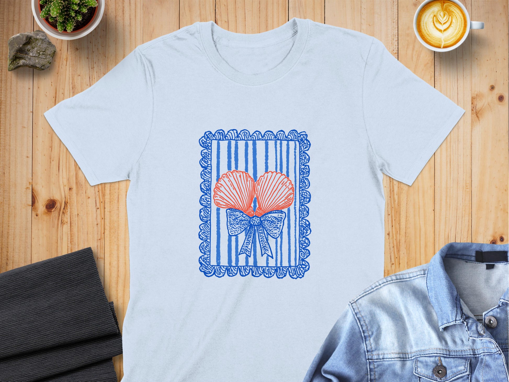 Exquisite Bow and Fan Design Graphic T-Shirt product type