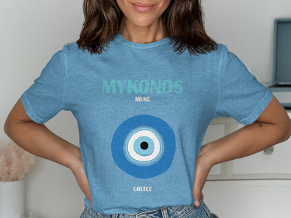 Mykonos Muse Greece Eye Graphic Tee Shirt product