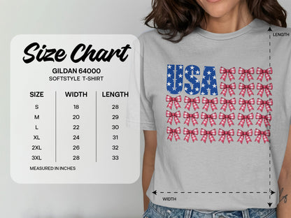 Patriotic USA T-Shirt with Bow Design t-shirt product