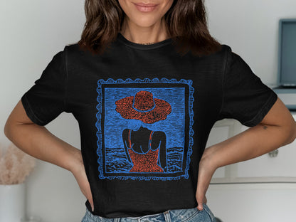 Artistic Summer Beach Hat Printed T Shirt product