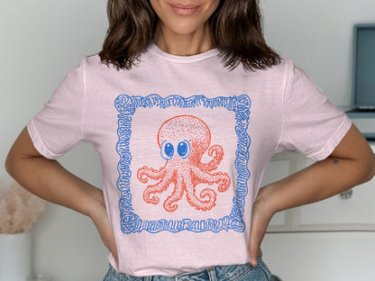 Colorful Octopus Graphic Design Printed Tee product type