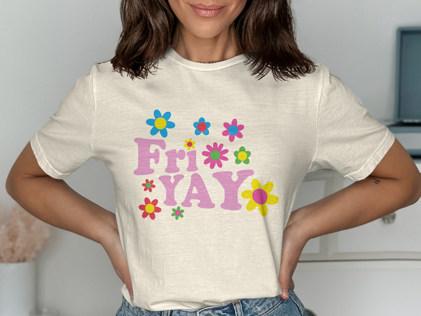 Colorful Floral FriYAY Women's T-shirt product type