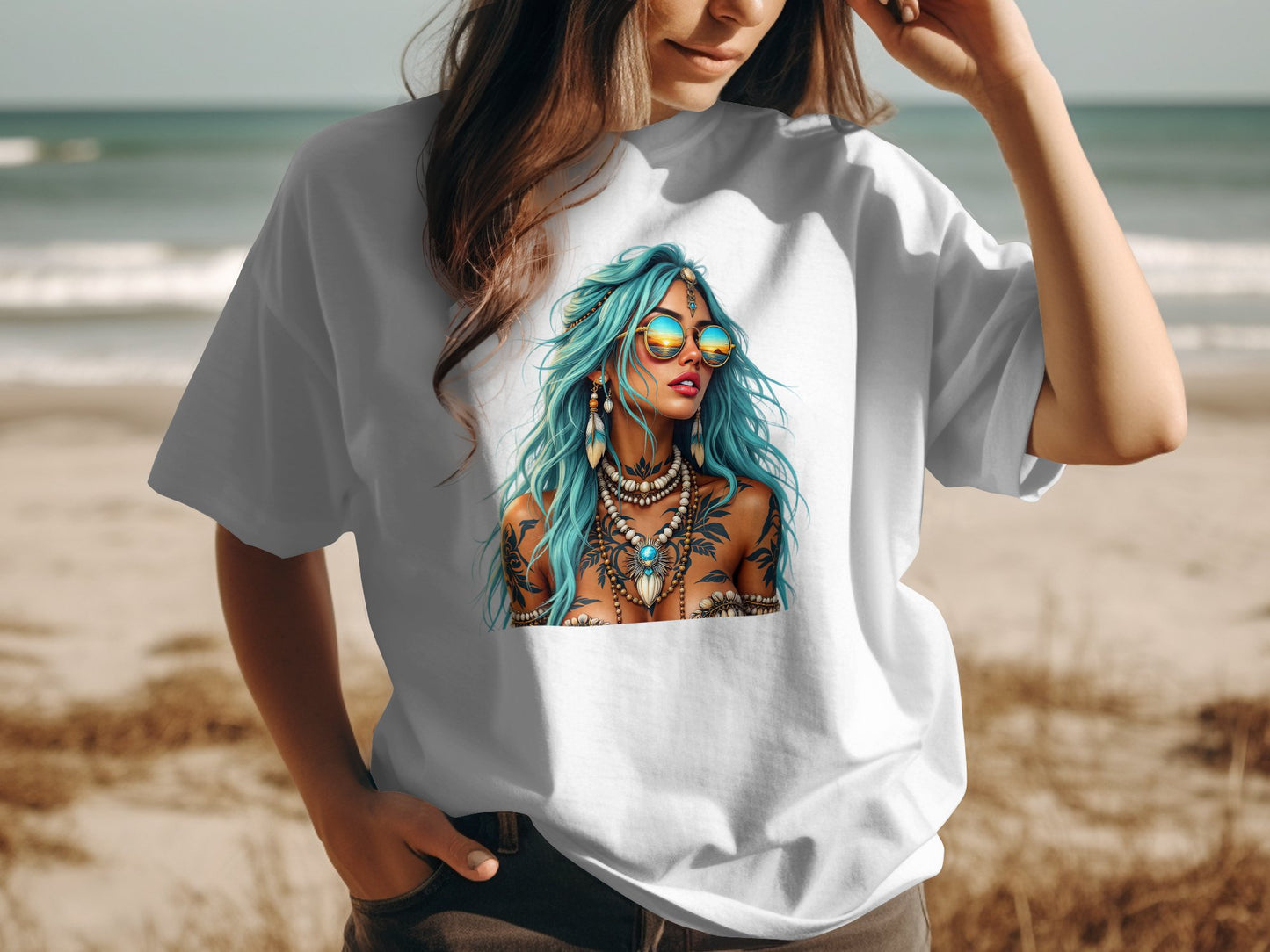 Vibrantly Stylish Beach Themed Graphic Tee product type