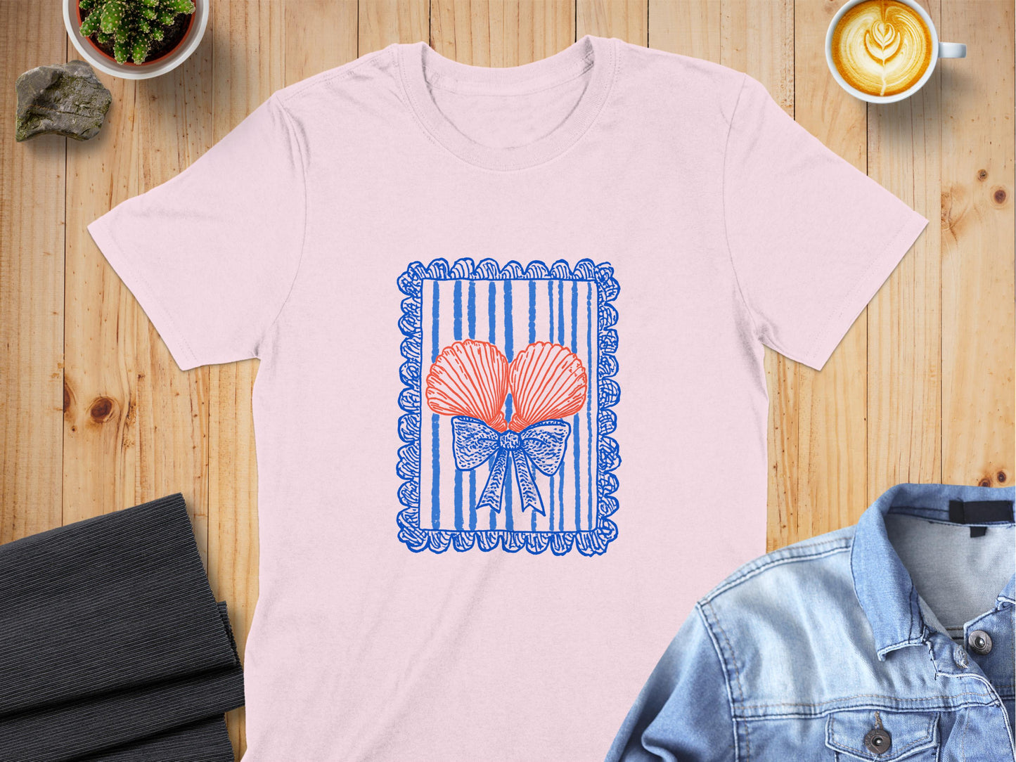 Graphic Bow with Striped Background T-shirt product type