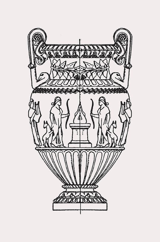 Detailed Ancient Grecian Vase Design - Art Print