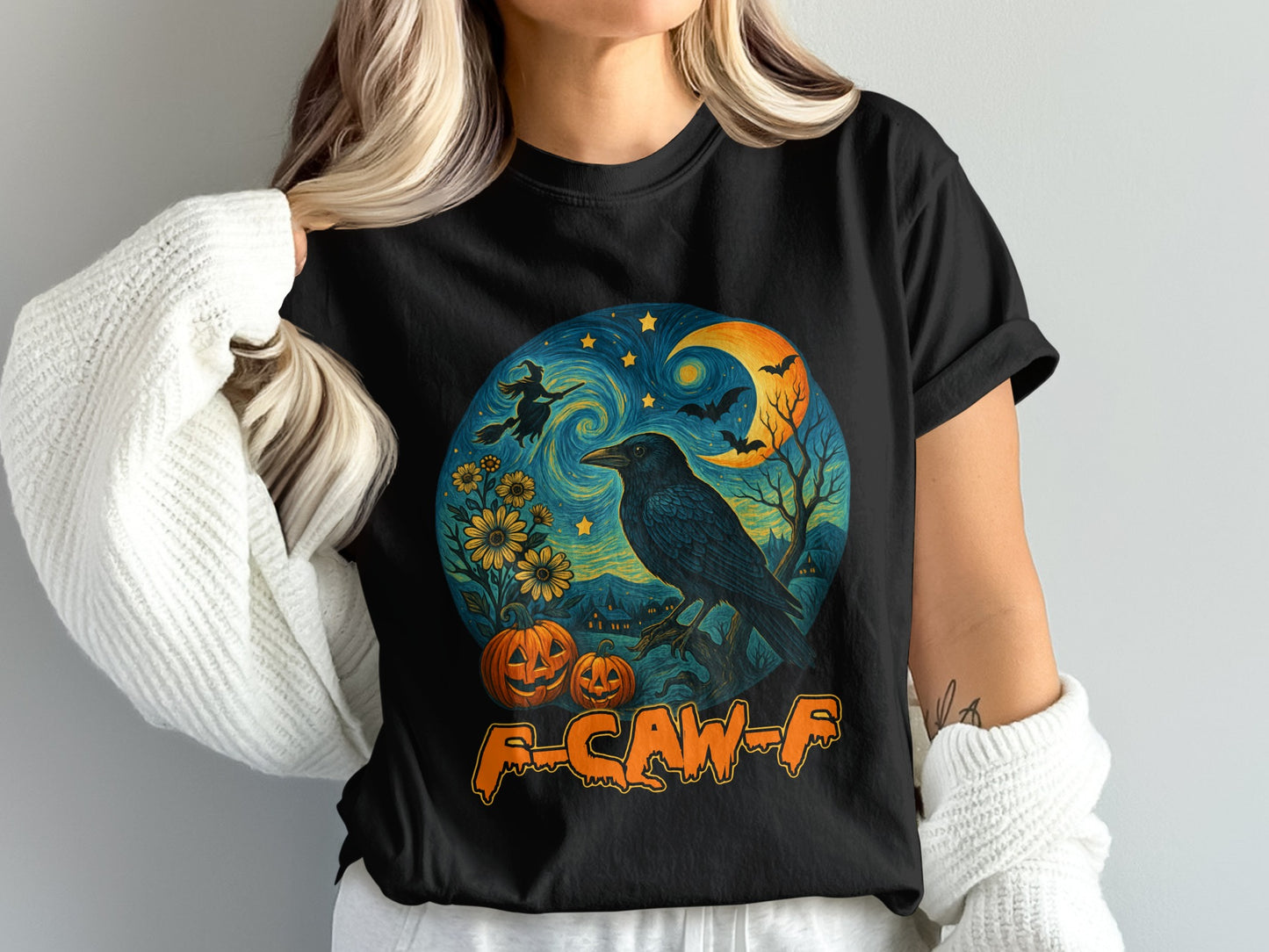 Spooky Crow Halloween Aesthetic Graphic TShirt product