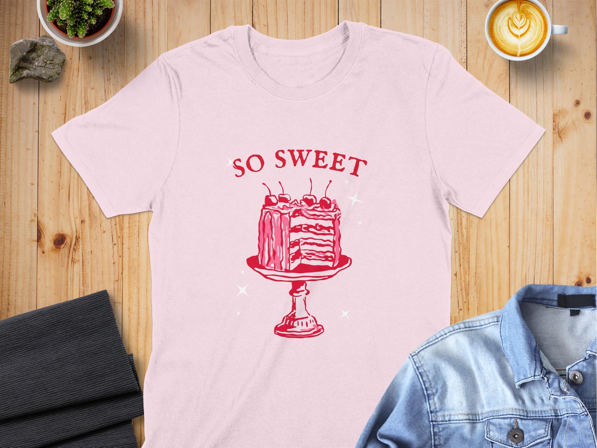 So Sweet Cake Design Printed T-Shirt product type
