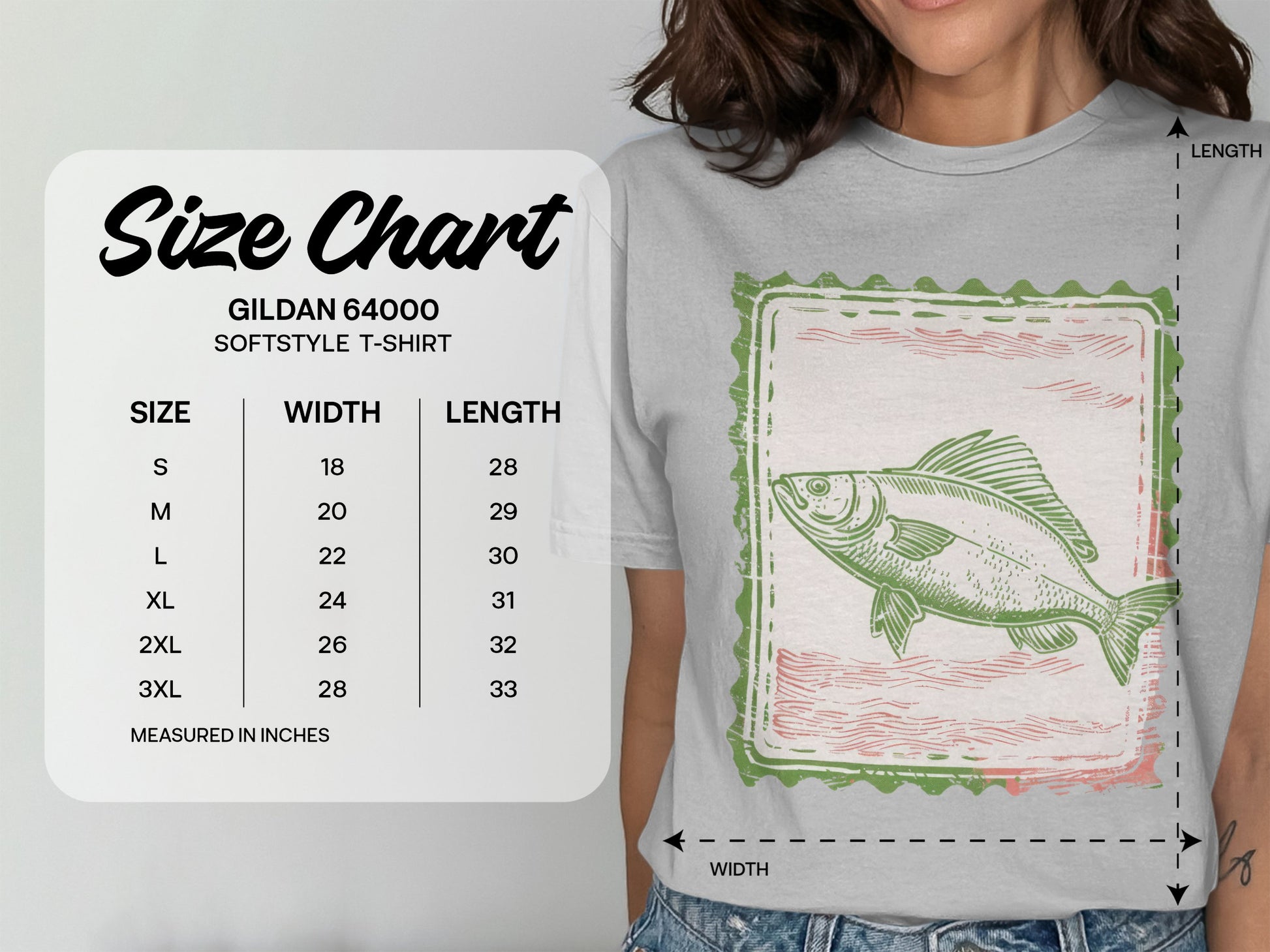 Vintage Fish Print Softstyle T-Shirt product