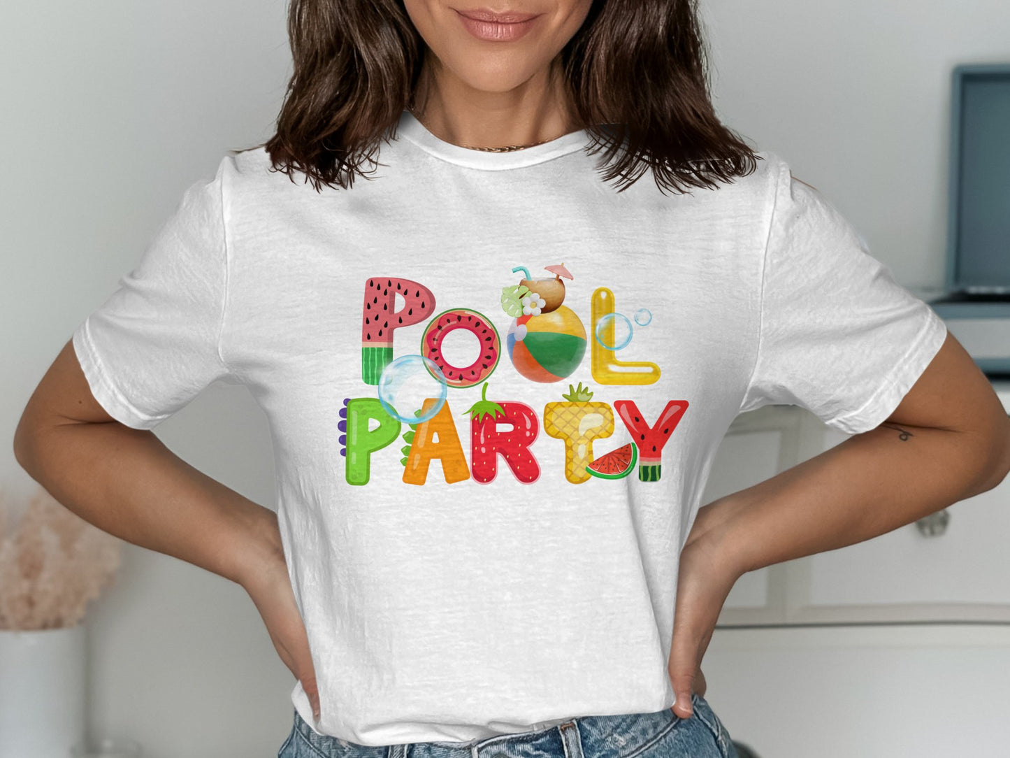 Colorful Pool Party Graphic T-Shirt product