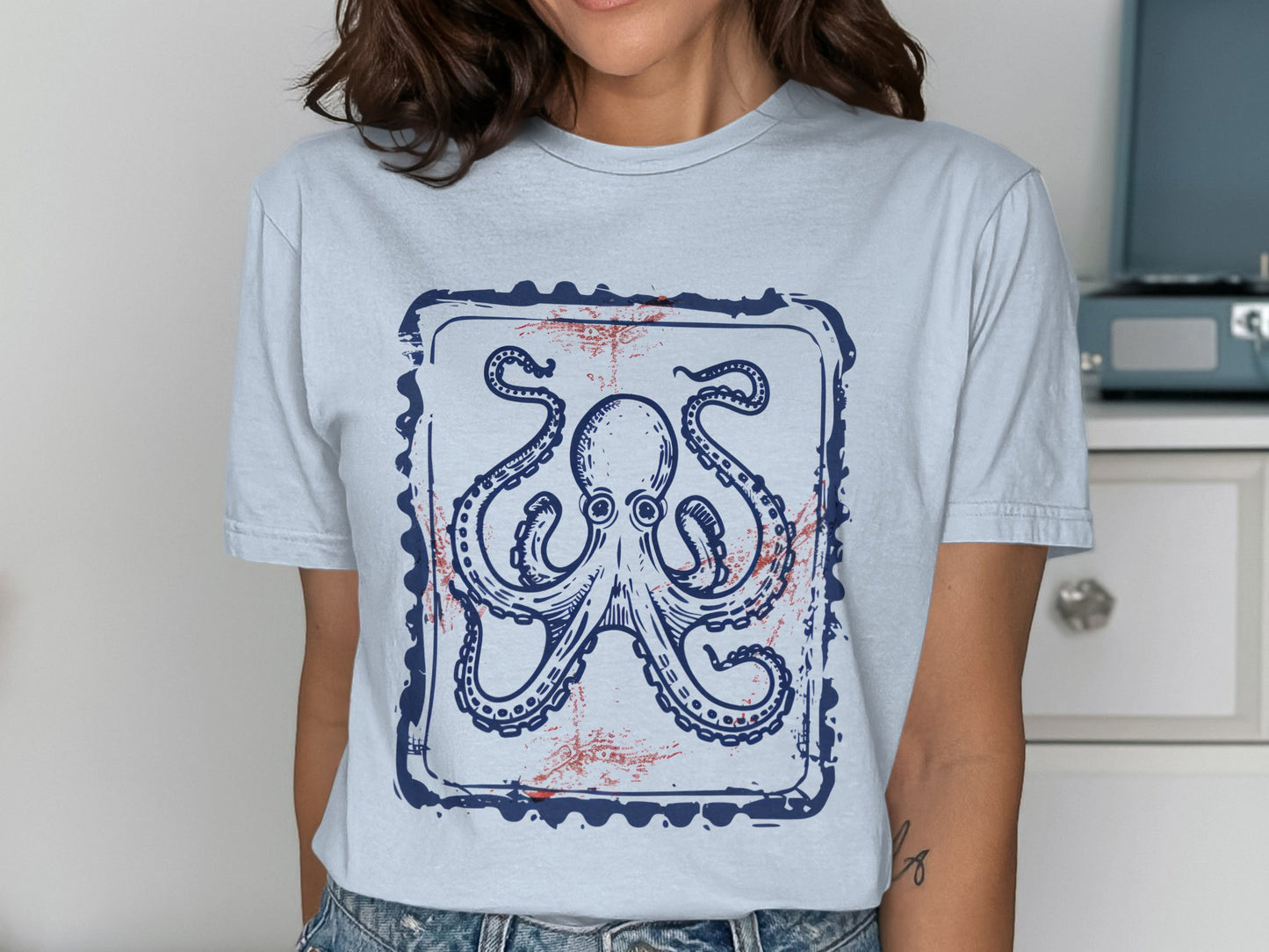 Octopus Artwork Print Shirt Casual Tee product