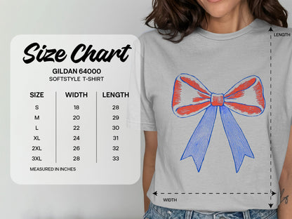 Stylish Red and Blue Bow Graphic T-Shirt product type