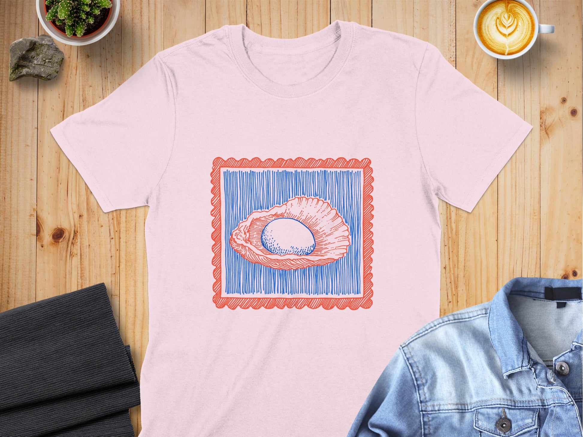 Vibrant Shell Illustration on Trendy Shirt product type