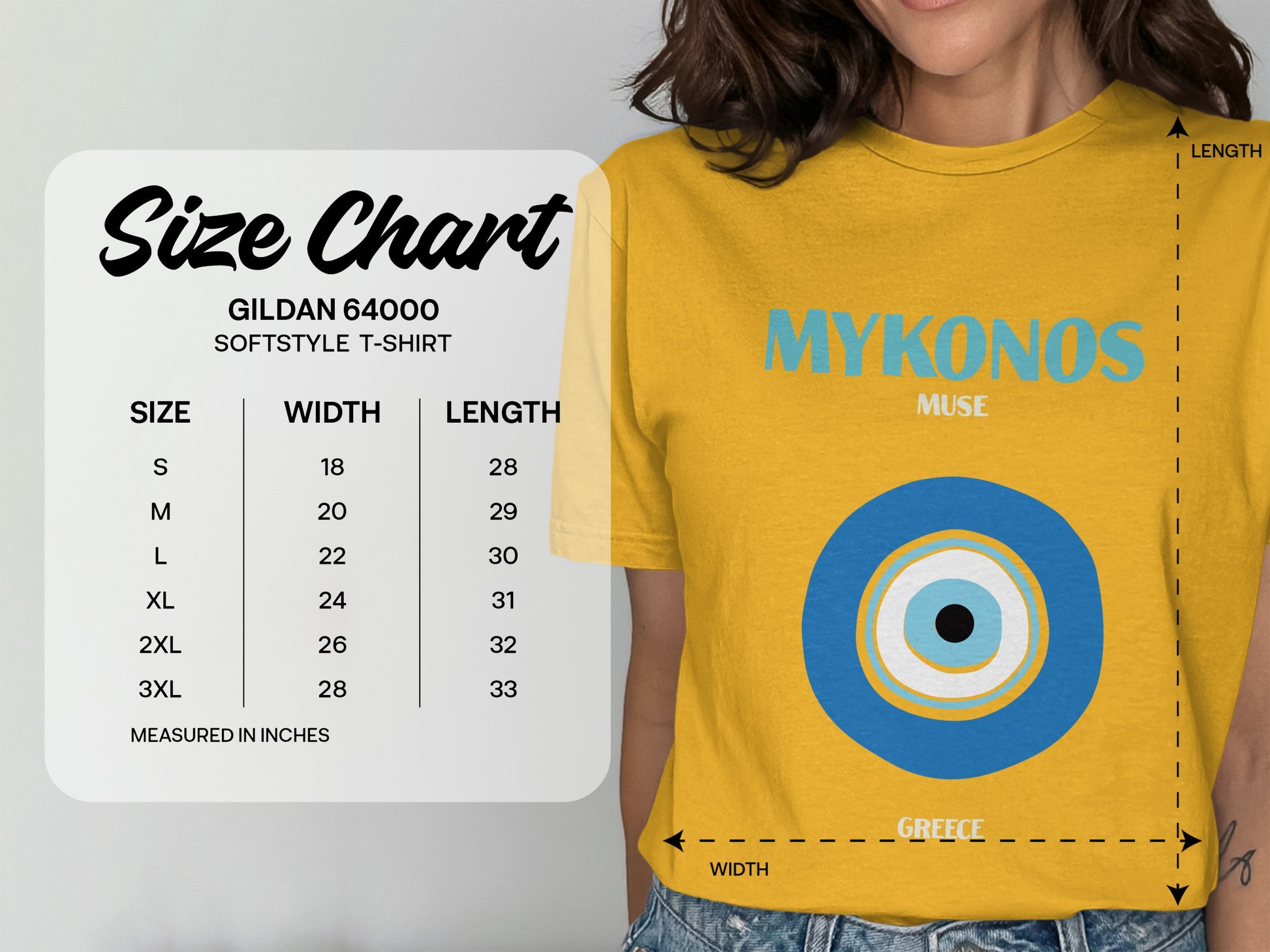 Mykonos Muse Graphic Gildan 64000 Softstyle T-shirt product