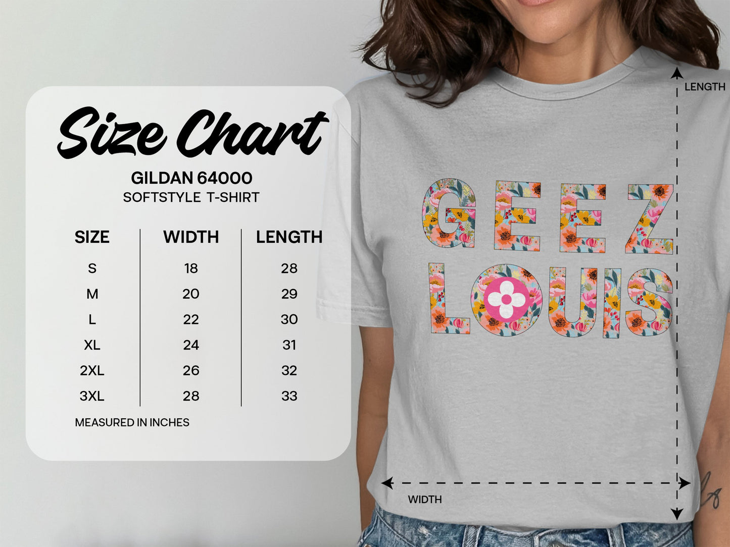 Geez Louis Flower Design Softstyle T-Shirt product