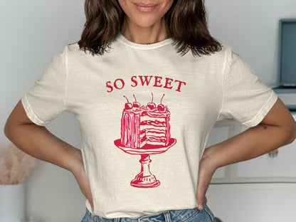 So Sweet Cherry Cake Graphic Design Tee product