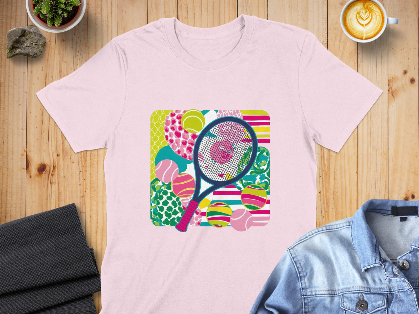 Colorful Tennis Themed Graphic Design T-shirt product type