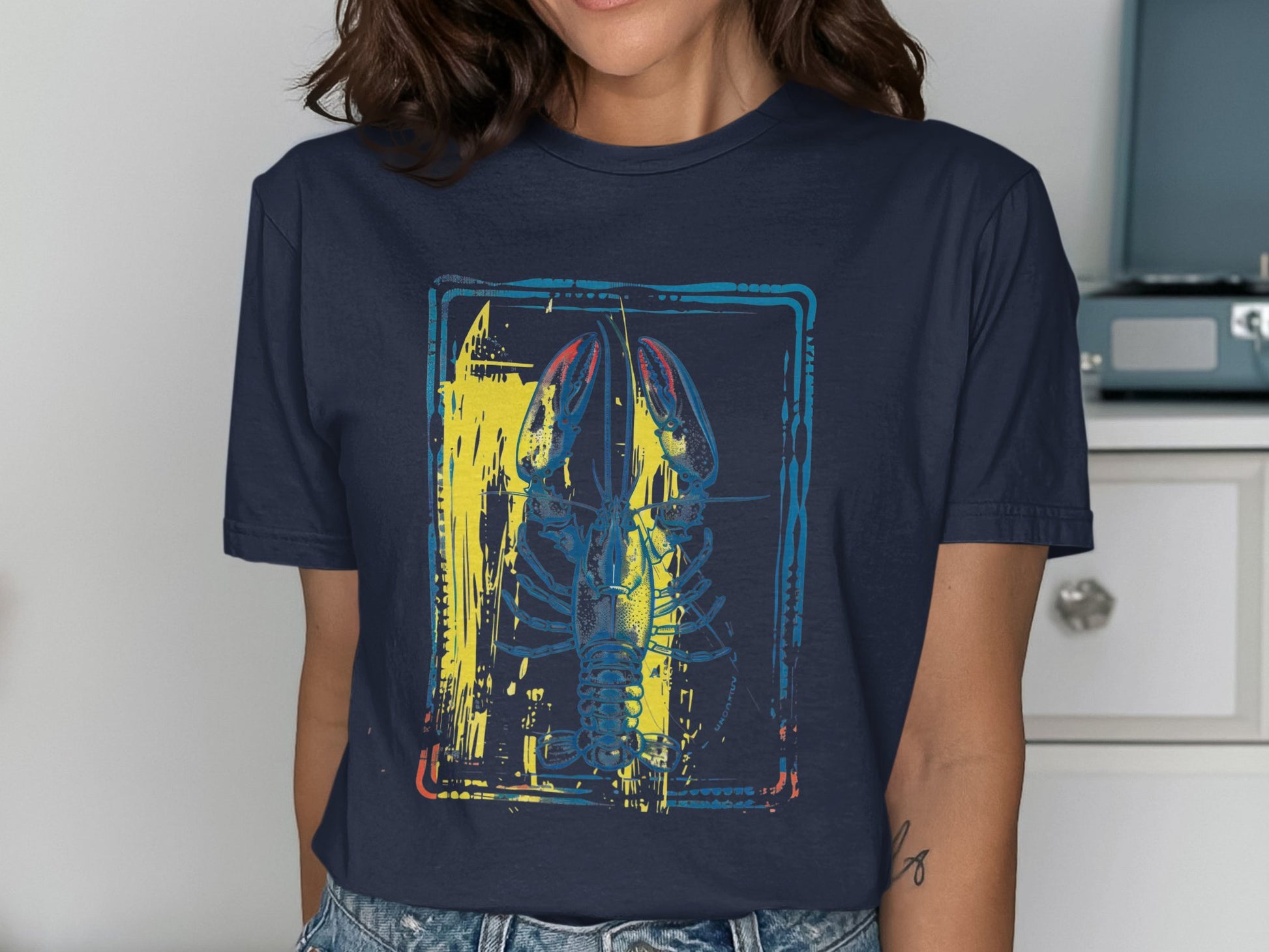 Vibrant Lobster Graphic Print T-Shirt Unisex Shirt