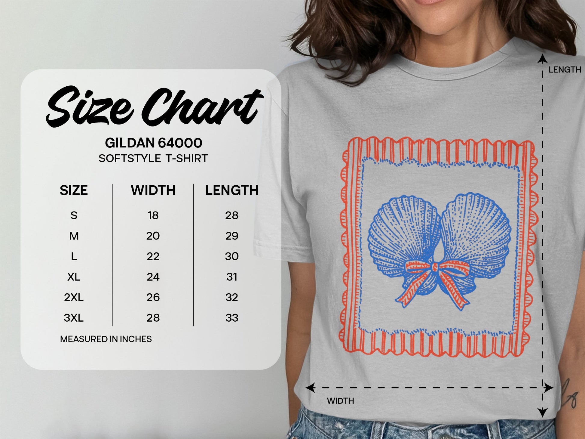 Shell Bow Graphic Design Softstyle T-Shirt product type