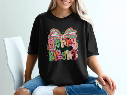 Merry and Bright Colorful Festive Tee product